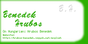 benedek hrubos business card